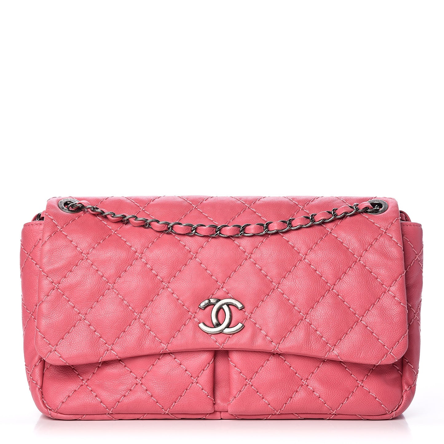Calfskin Ultimate Stitch Flap Pink