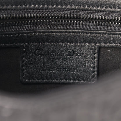 Christian Dior Calfskin Embossed Oblique Saddle Bag Black 6 of 12