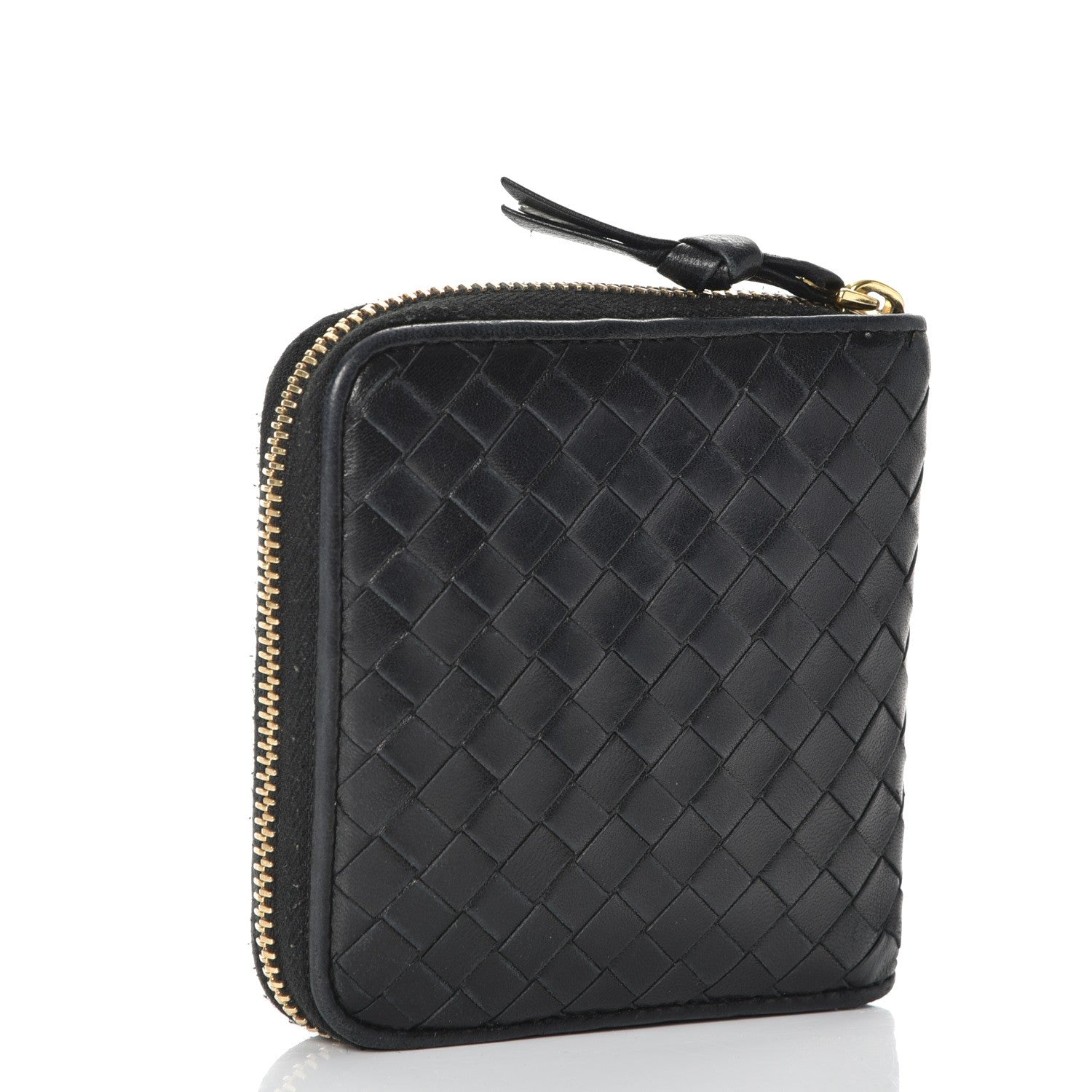 Bottega Veneta Nappa Intrecciato Zip Around Compact Wallet Nero Black 3 of 11