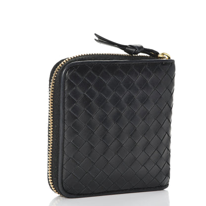 Bottega Veneta Nappa Intrecciato Zip Around Compact Wallet Nero Black 3 of 11