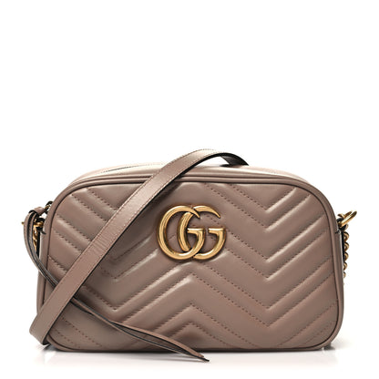 Gucci Calfskin Matelasse Small GG Marmont Chain Shoulder Bag Porcelain Rose 1 of 11