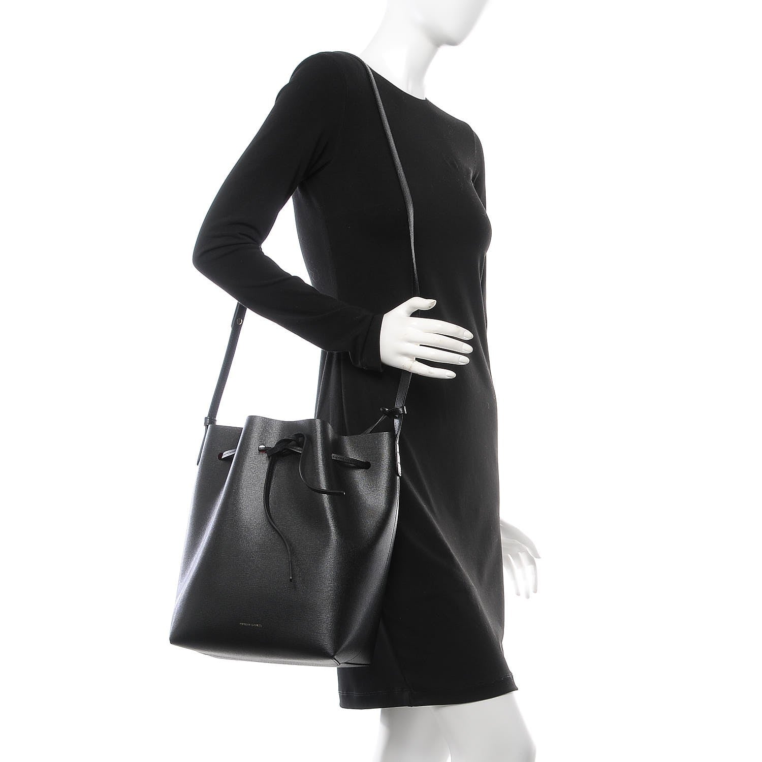Mansur Gavriel Saffiano Bucket Bag Black Flamma 2 of 8