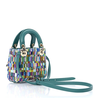 Christian Dior X MINJUNG KIM Lambskin Embroidered Crystal Micro Lady Dior Art Multicolor 3 of 11