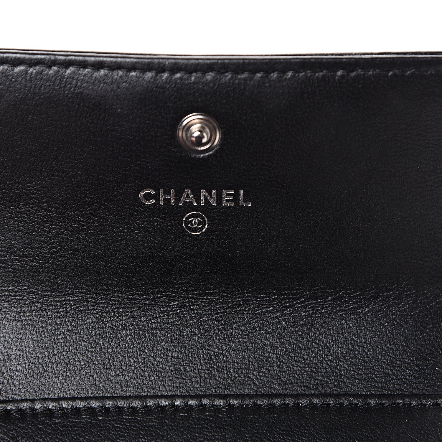 Chanel Lambskin Quilted Compact Boy Wallet Black 5 of 12