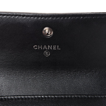Chanel Lambskin Quilted Compact Boy Wallet Black 5 of 12