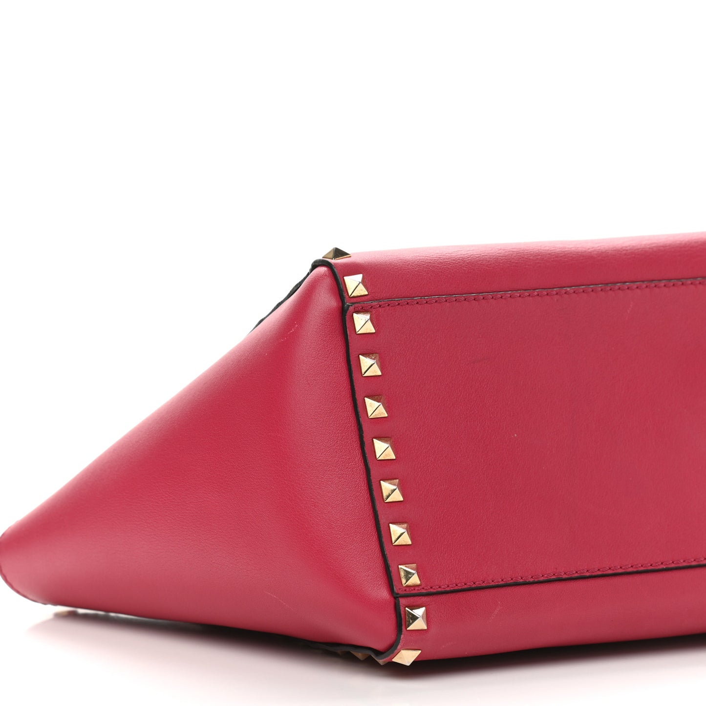 Vitello Small Rockstud Double Handle Tote Cyclamin