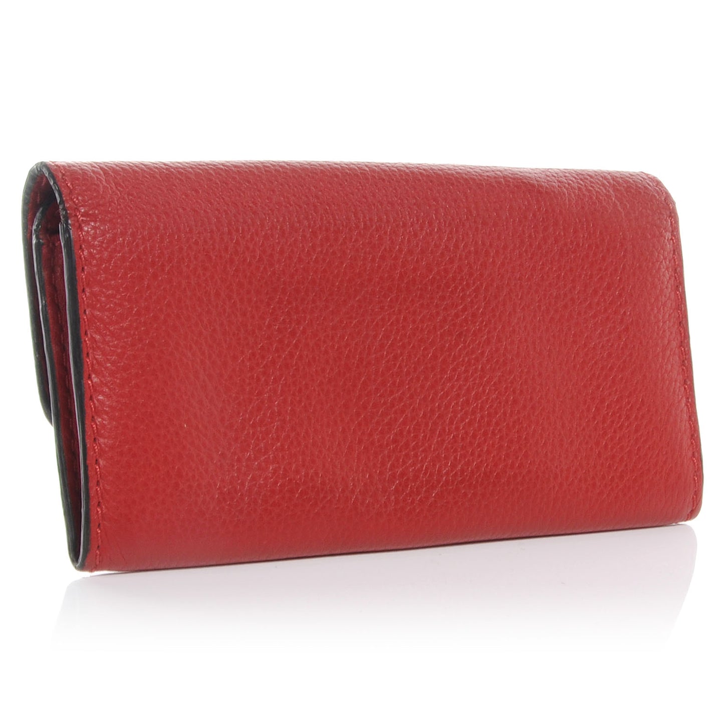 Leather Marcie Continental Flap Wallet Poppy