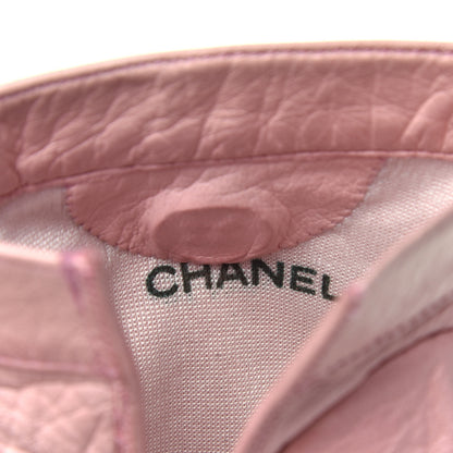 Chanel Aged Calfskin Turn lock CC Gloves 7.5 Pink 3 of 4
