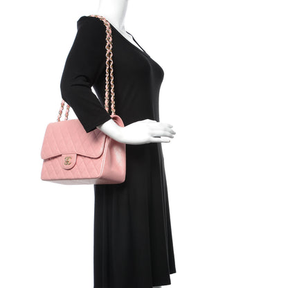 Chanel Iridescent Caviar Quilted Jumbo Double Flap Rose Pink 2 of 9