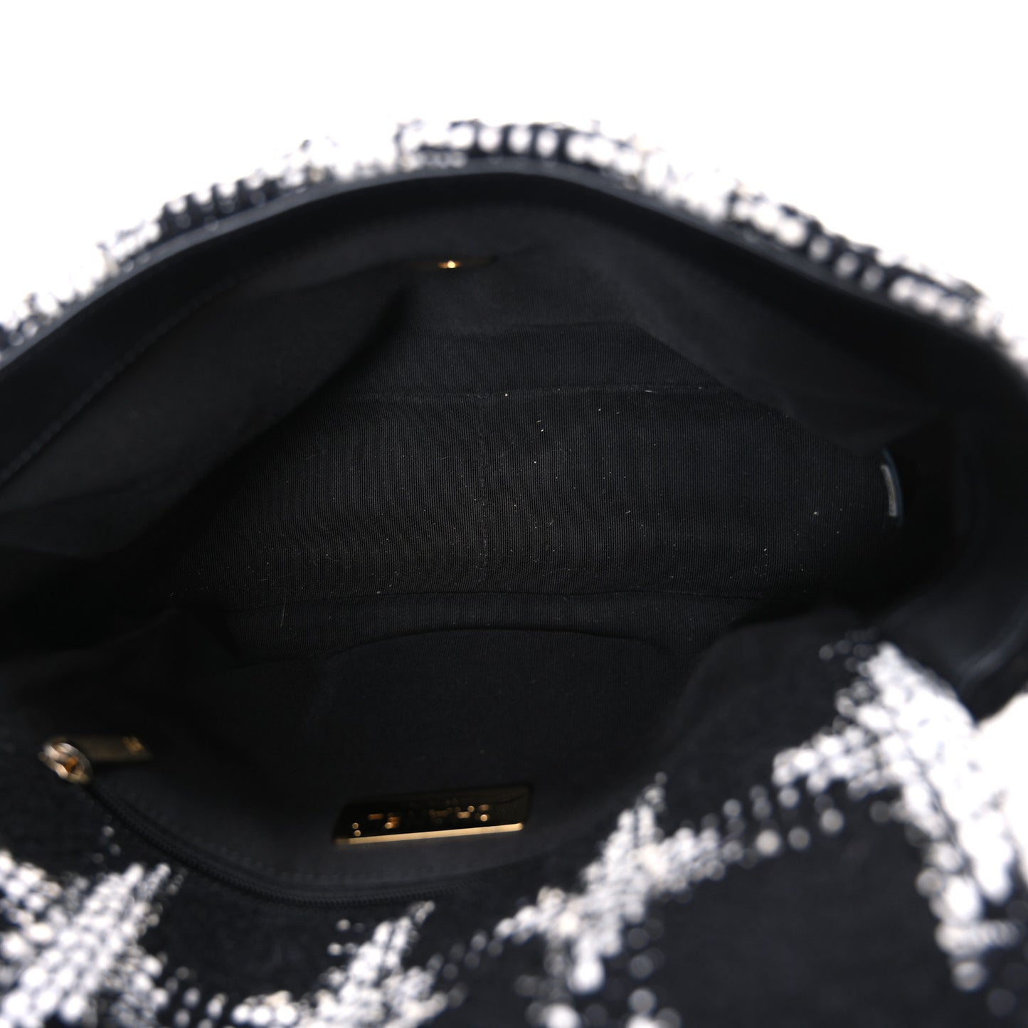 Tweed Quilted Medium Chanel 19 Flap Black White
