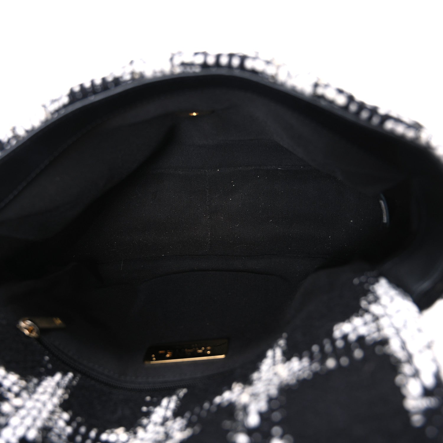 Chanel Tweed Quilted Medium Chanel 19 Flap Black White 5 of 10