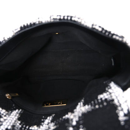 Chanel Tweed Quilted Medium Chanel 19 Flap Black White 5 of 10