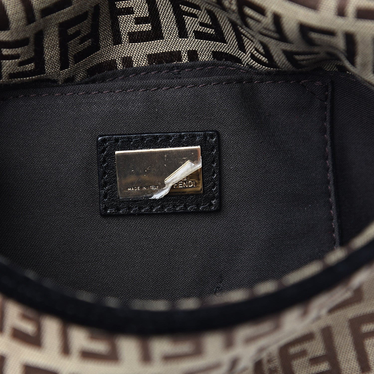 Fendi Zucchino Velvet Vitello Mini Mama Tube Bag Mogano Panna Black 5 of 9