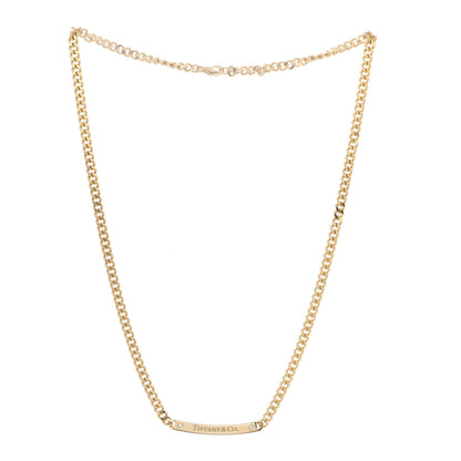 Tiffany 18K Yellow Gold Diamond Metro Link ID Chain Necklace 3 of 6