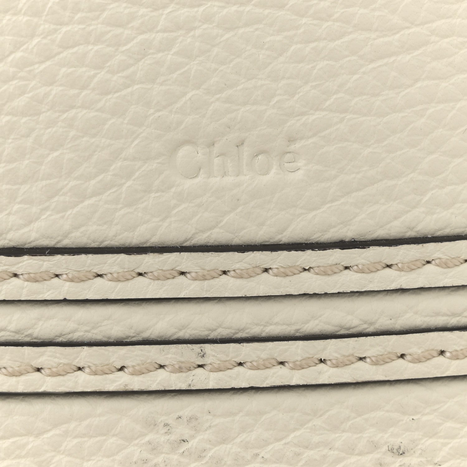 Chloe Raffia Grain Calfskin Medium Marcie Basket White 5 of 14