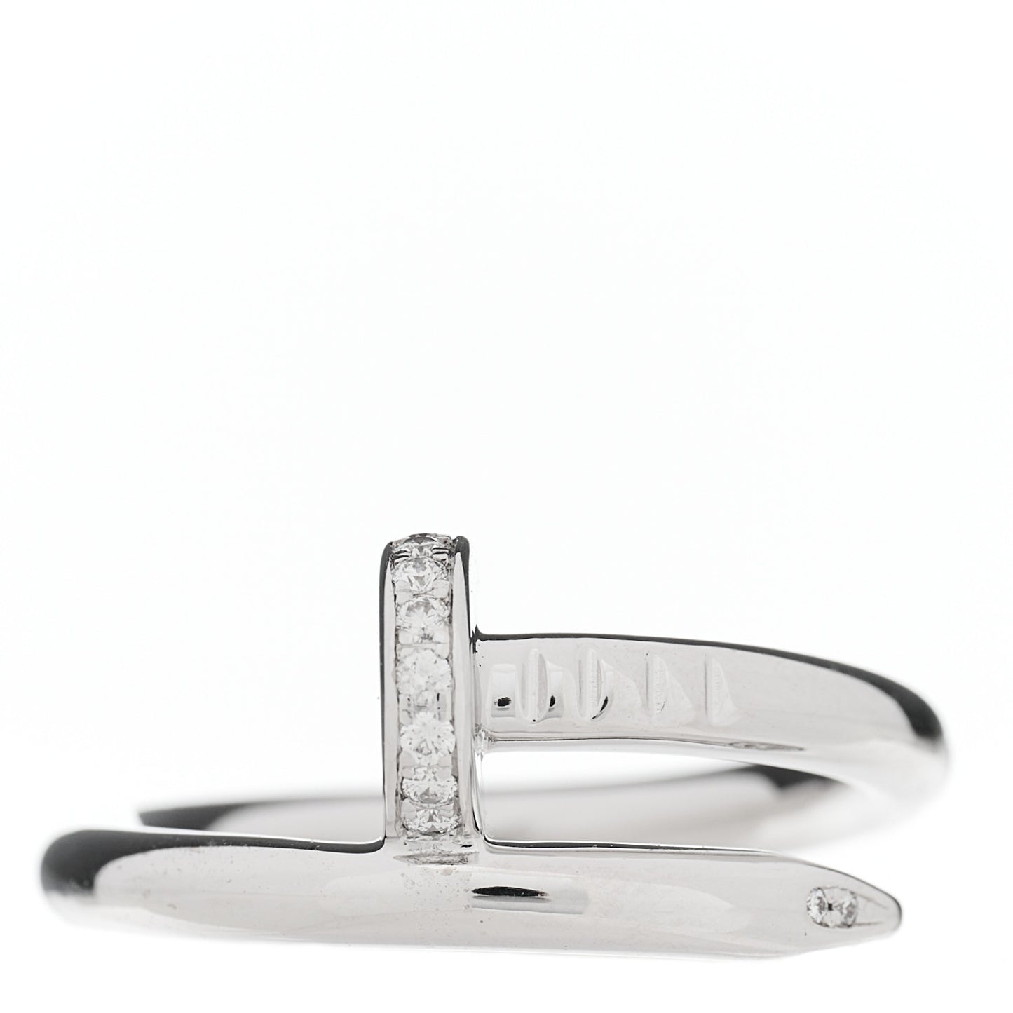18K White Gold Diamond Juste Un Clou Ring 54 6.75