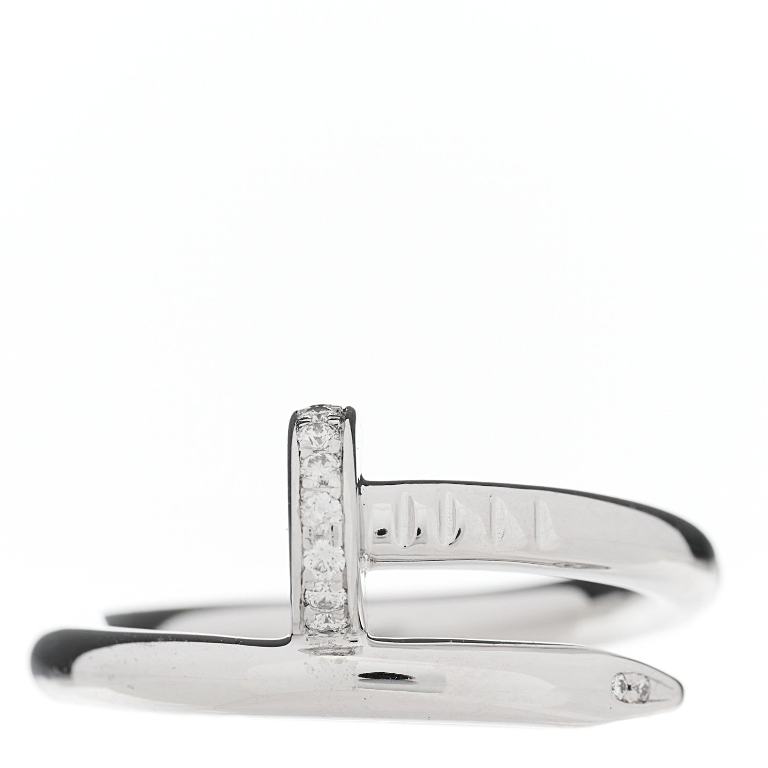 Cartier 18K White Gold Diamond Juste Un Clou Ring 54 6.75 1 of 3