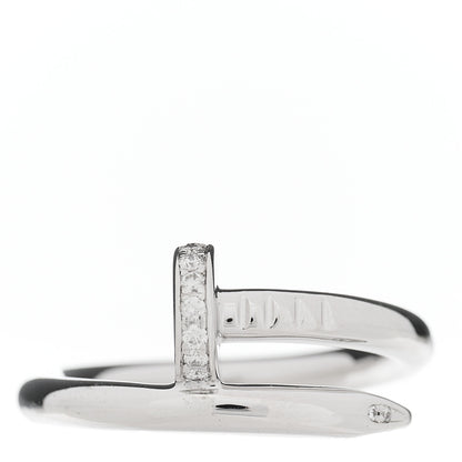 Cartier 18K White Gold Diamond Juste Un Clou Ring 54 6.75 1 of 3
