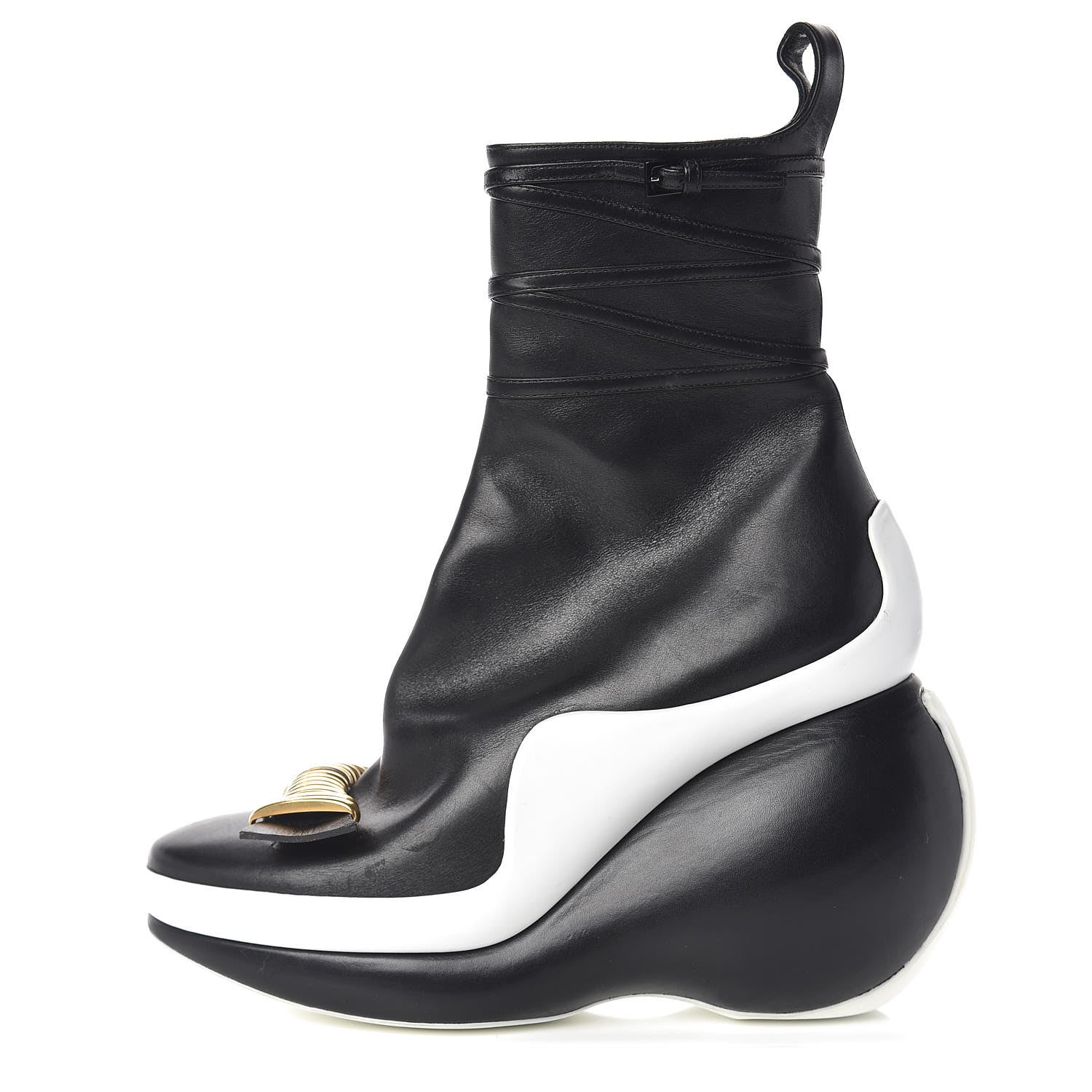 Louis Vuitton Calfskin Wedge Boot 38 Black 1 of 10