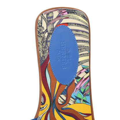 Hermes Calfskin Oran Sandals 36.5 Bleu Zanzibar 6 of 9