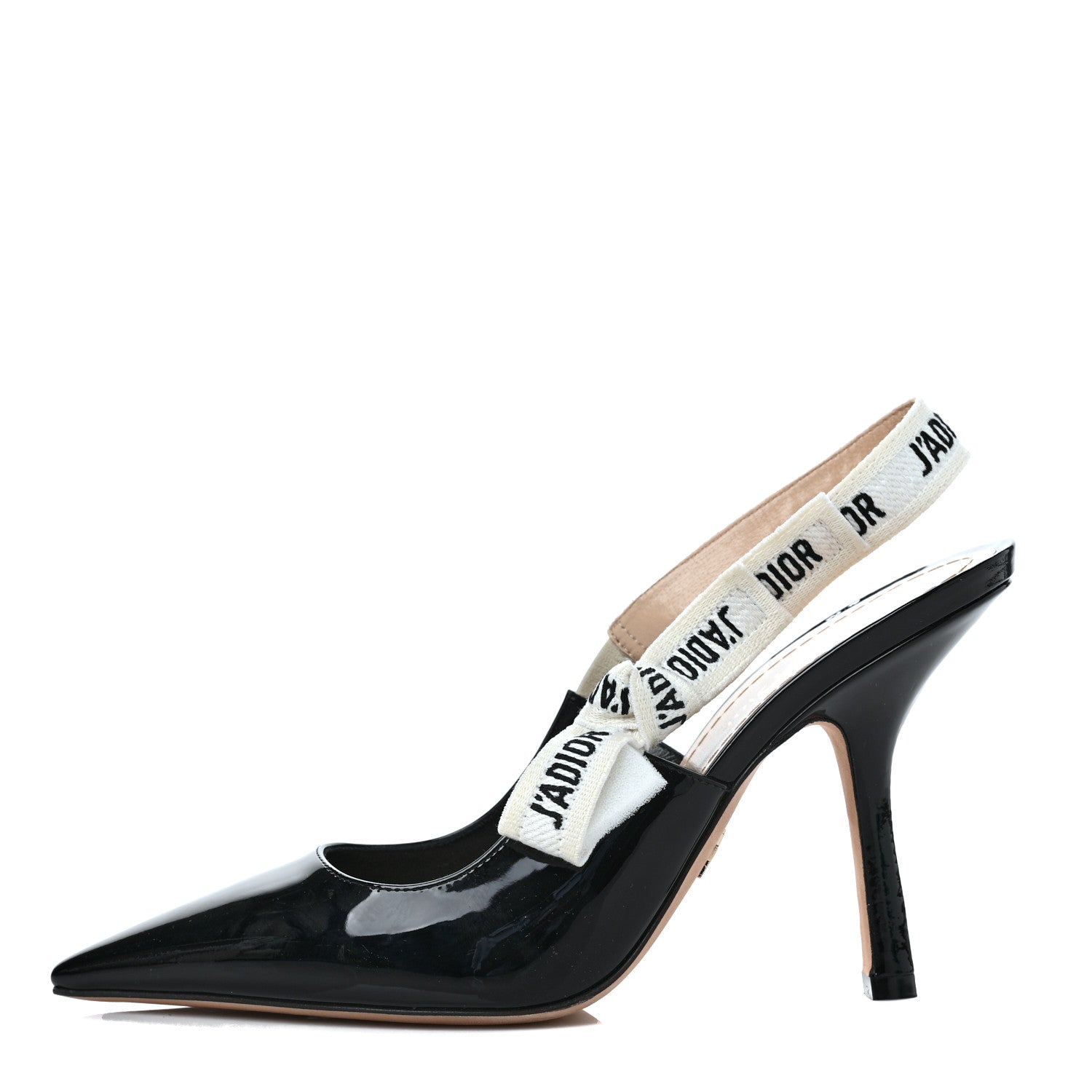 Christian Dior Patent Ribbon J'Adior Slingback 100mm Pumps 38.5 Black 1 of 11