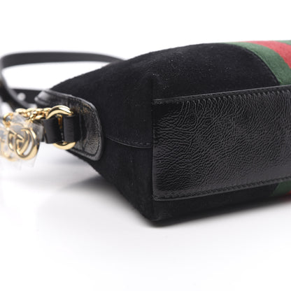 Gucci Suede Patent Web GG Small Ophidia Dome Shoulder Bag Black 8 of 10