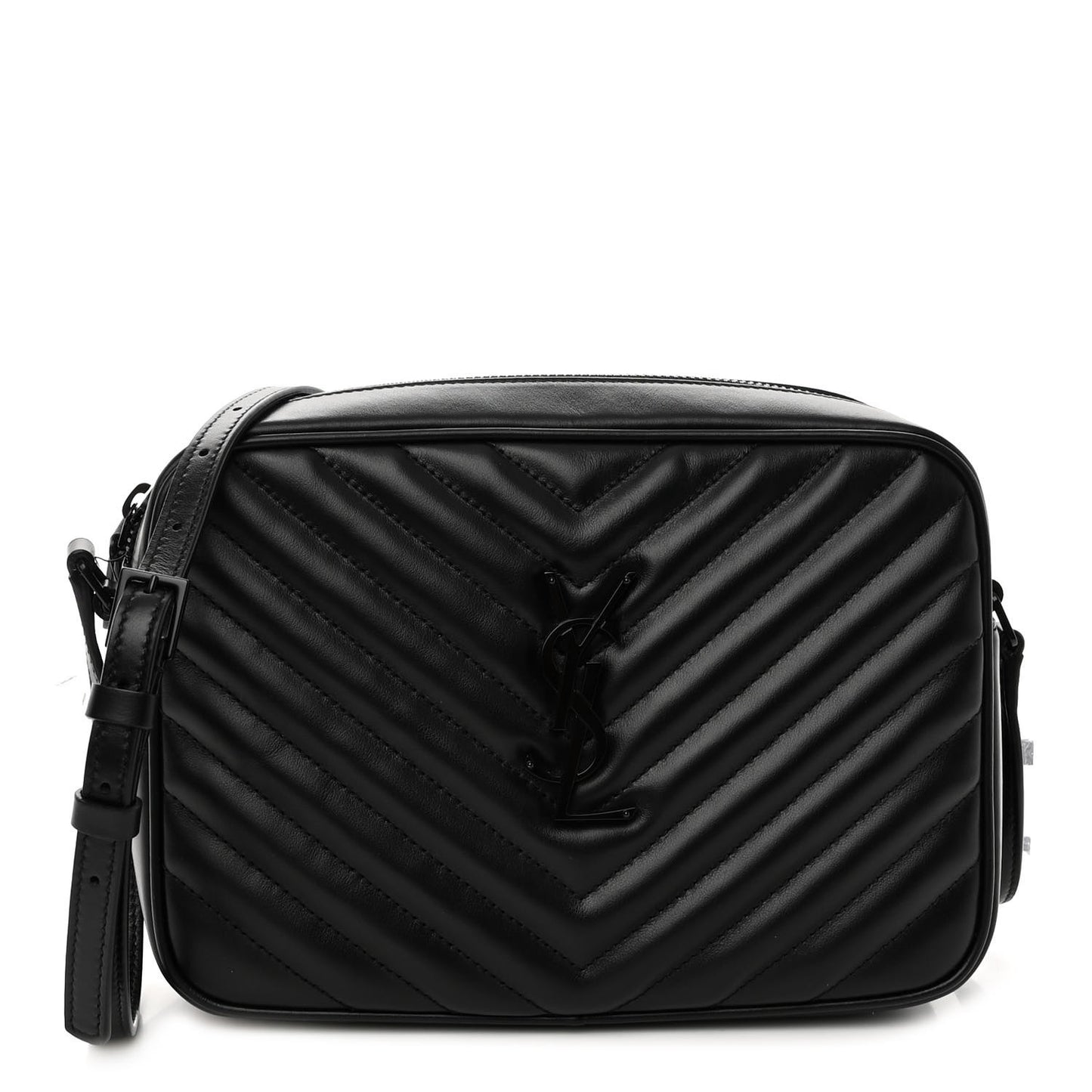Calfskin Matelasse Monogram Monochrome Lou Camera Bag Black