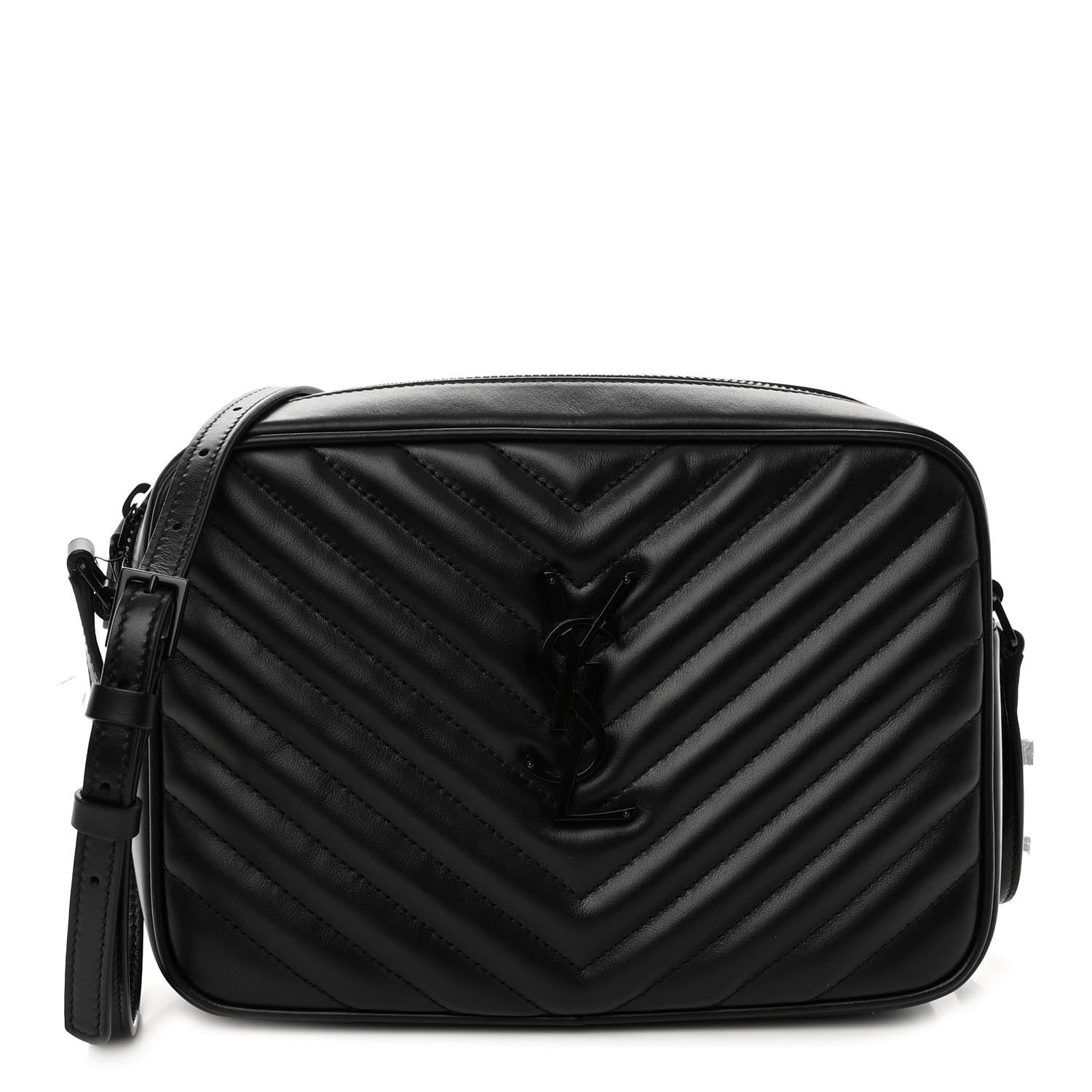 Saint Laurent Calfskin Matelasse Monogram Monochrome Lou Camera Bag Black 1 of 9
