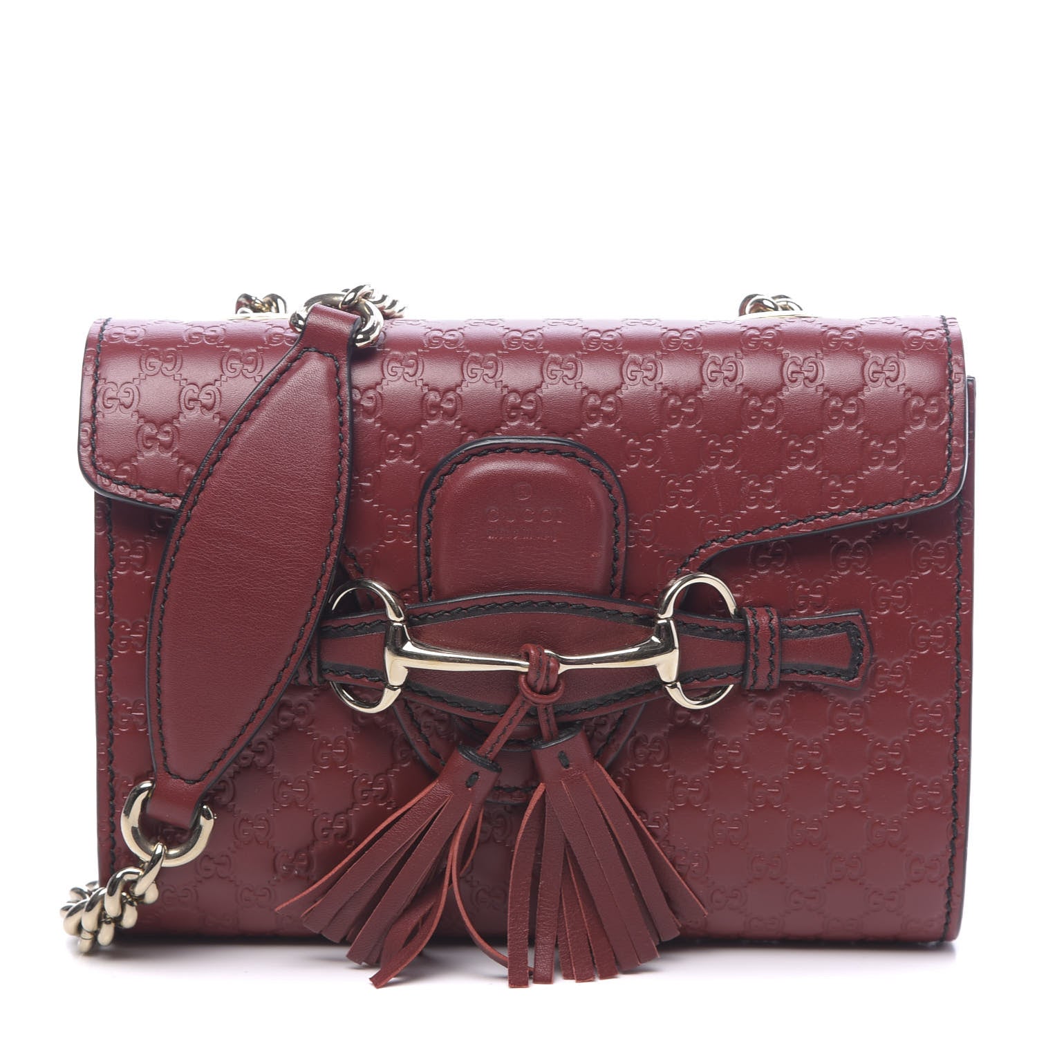 Gucci Soft Microguccissima Mini Emily Chain Shoulder Bag Rosso 1 of 10