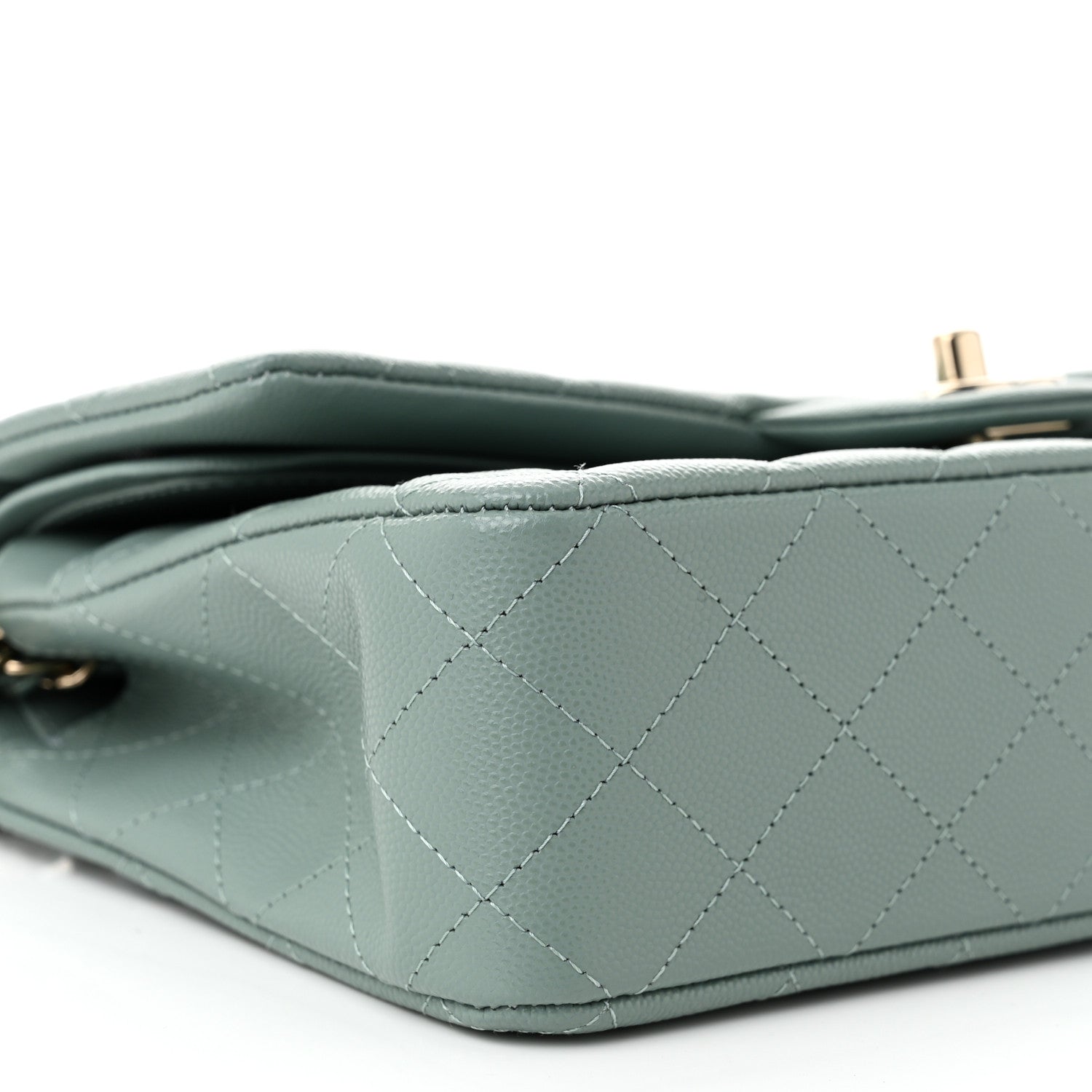 Chanel Caviar Quilted Medium Double Flap Dark Green 9 of 11