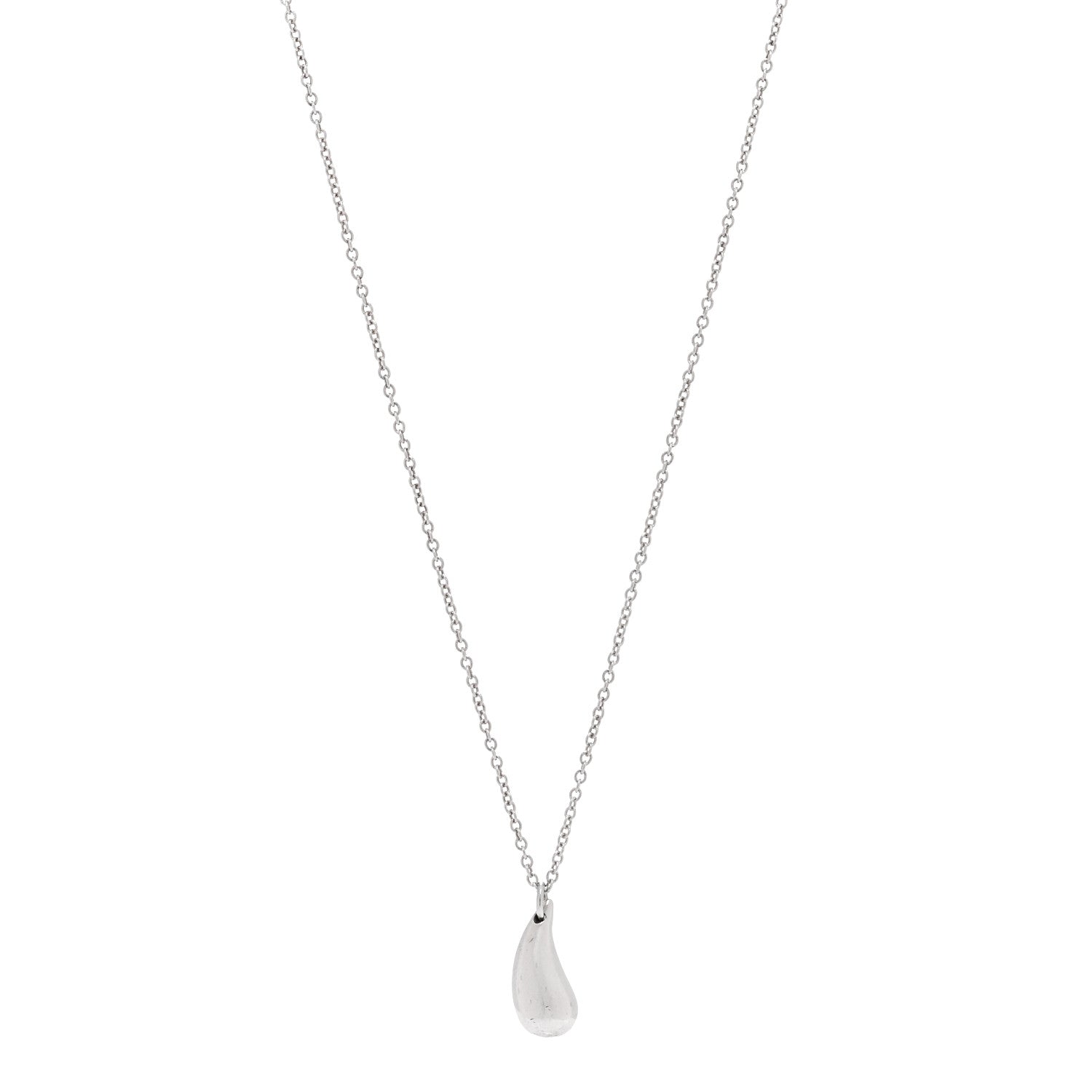 Tiffany Sterling Silver 12mm Elsa Peretti Teardrop Pendant Necklace 1 of 6