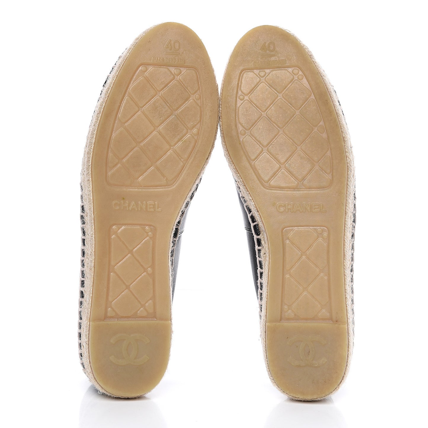 Lambskin CC Espadrilles 40 Black