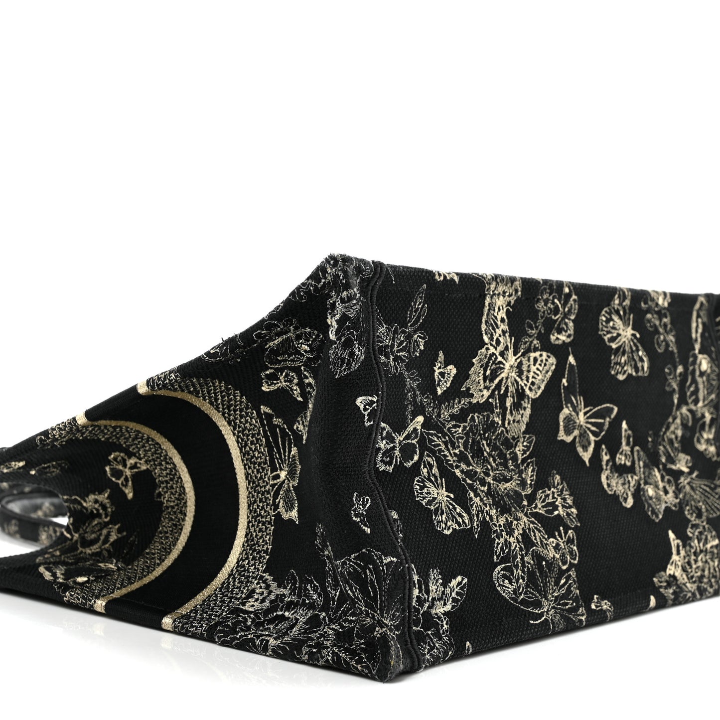 Canvas Embroidered Medium New York Butterfly Book Tote Black