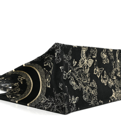 Christian Dior Canvas Embroidered Medium New York Butterfly Book Tote Black 9 of 12