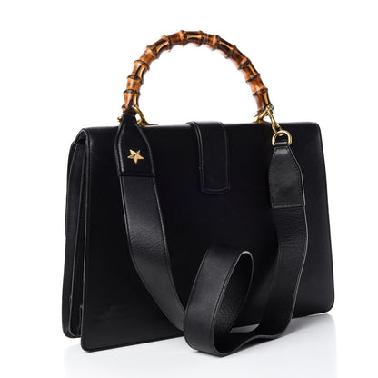 Gucci Calfskin Bamboo Web Large Dionysus Top Handle Bag Black Bright Evergreen Hibiscus Red 4 of 11