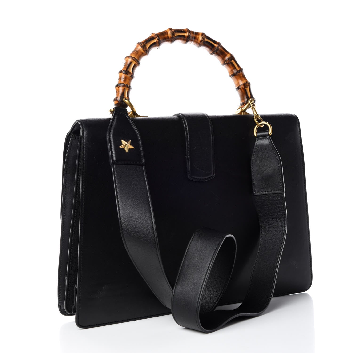 Gucci Calfskin Bamboo Web Large Dionysus Top Handle Bag Black Bright Evergreen Hibiscus Red 4 of 11