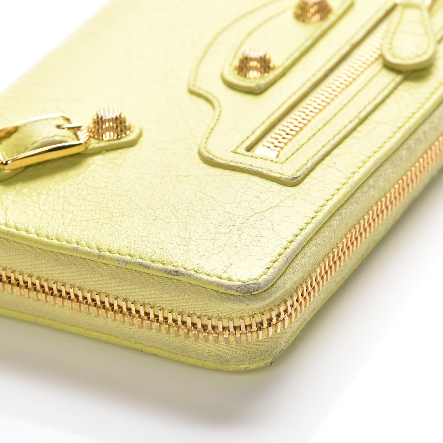 Balenciaga Agneau Giant 12 Gold Hardware Continental Zip Around Wallet Jaune Citronnade 10 of 12