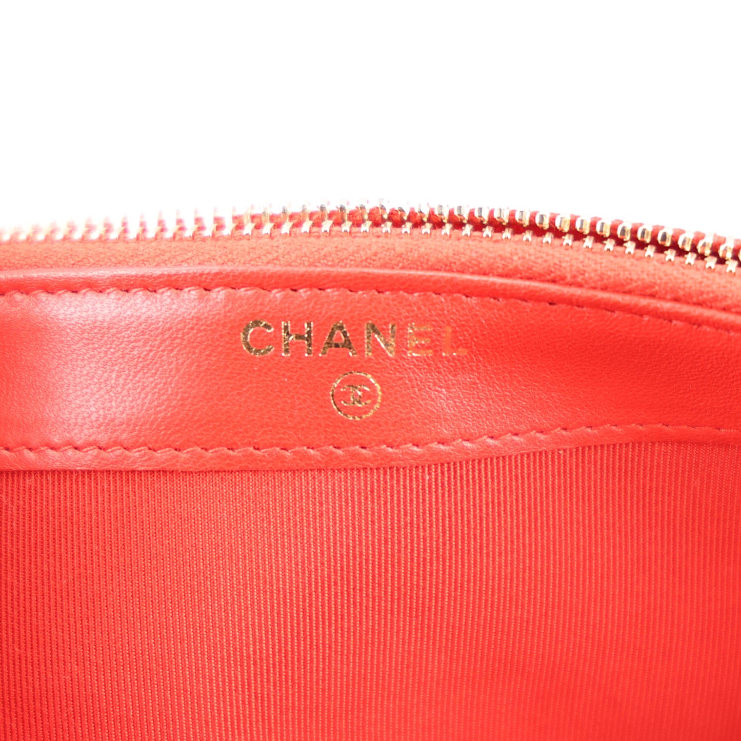 Lambskin Quilted Small Clutch With Chain Red
