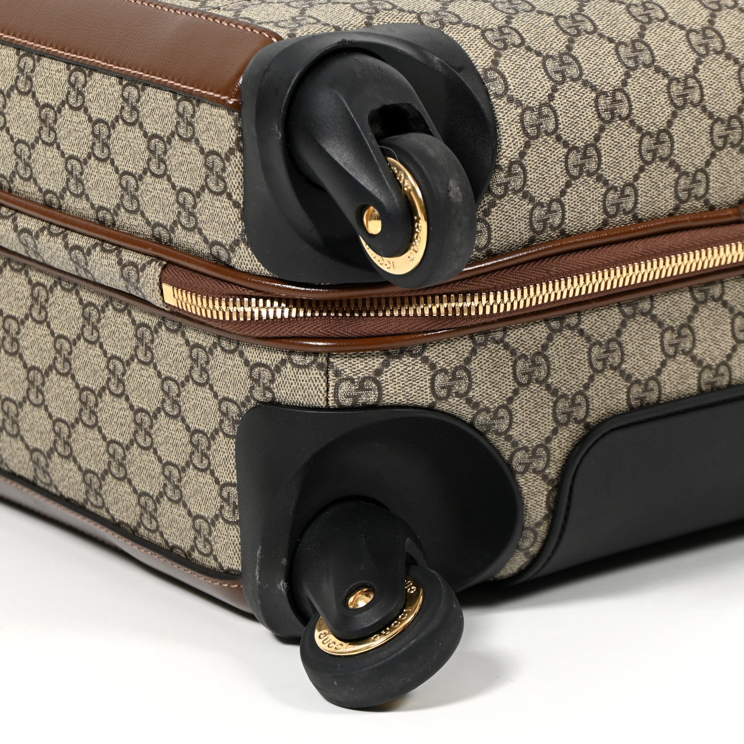 Gucci GG Supreme Monogram Azalea Calfskin Retro Interlocking G Carry On Trolley Beige Ebony Brown Sugar 8 of 12
