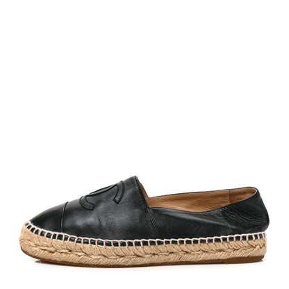 Chanel Lambskin CC Espadrilles 37 Black 1 of 8