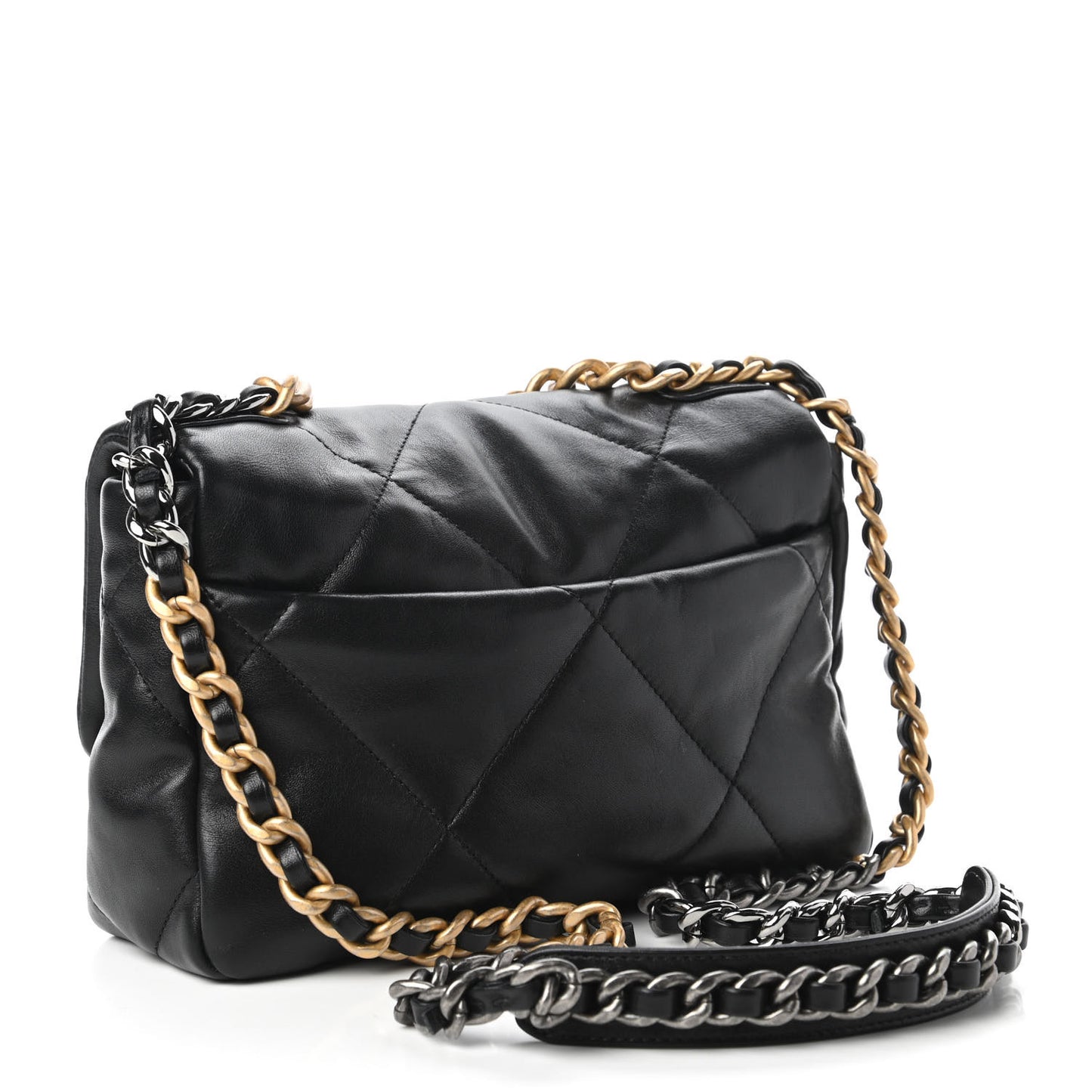 Lambskin Quilted Medium Chanel 19 Flap Black
