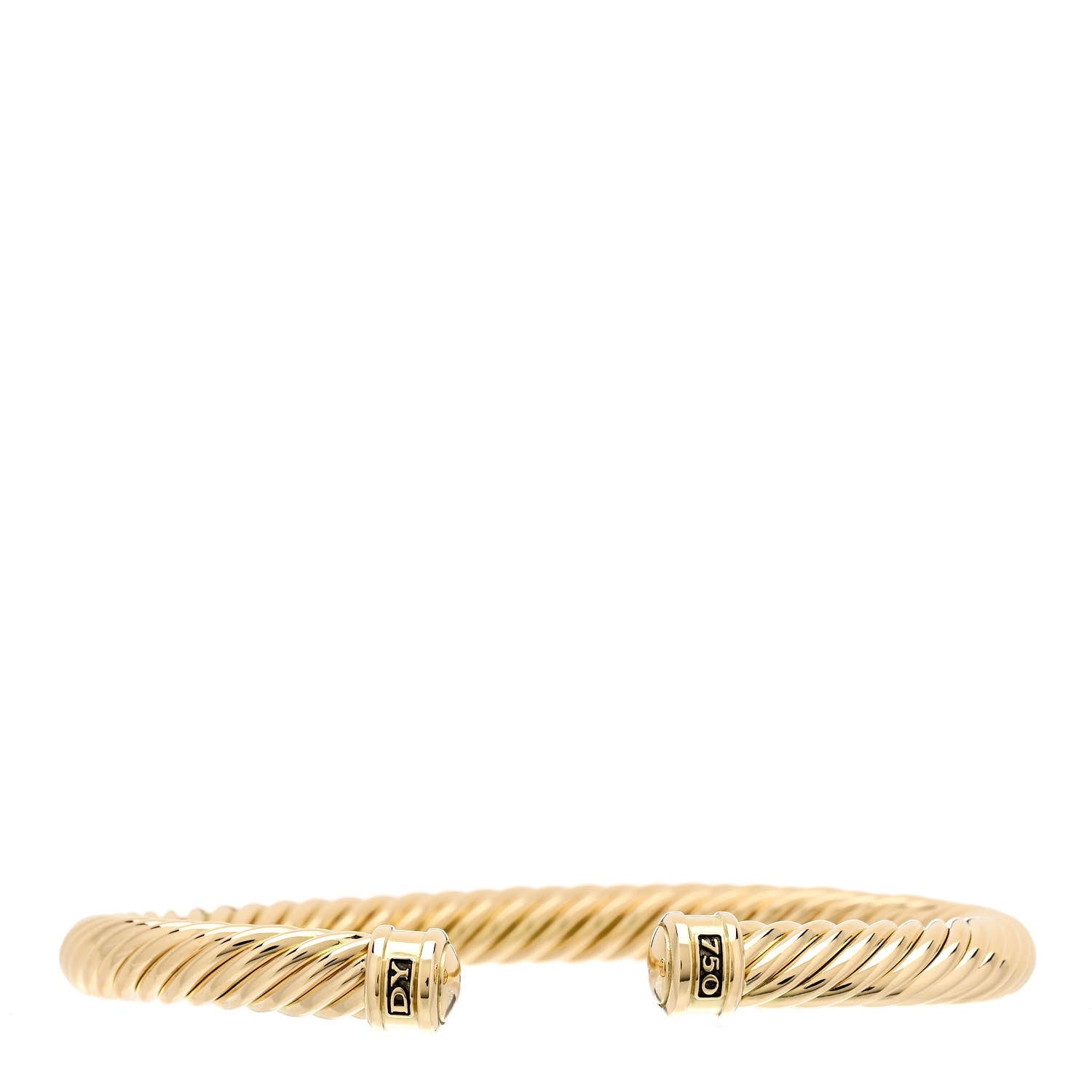 David Yurman 18K Yellow Gold 7mm Cablespira Oval Bracelet 1 of 4