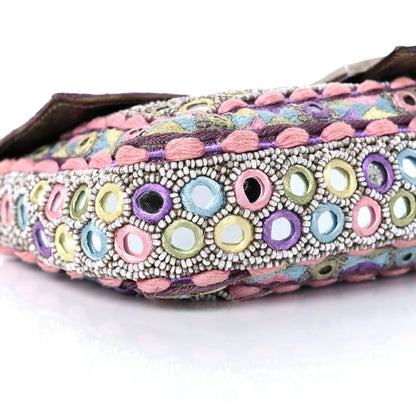 Fendi Elaphe Mirror Specchietti Embroidered Baguette Multicolor 7 of 8