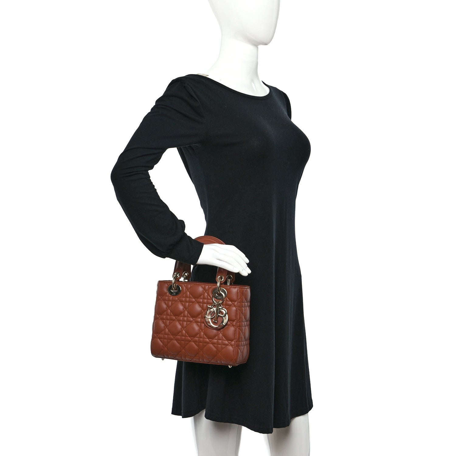 Christian Dior Calfskin Cannage Small My ABCDior Lady Dior Tan 3 of 11