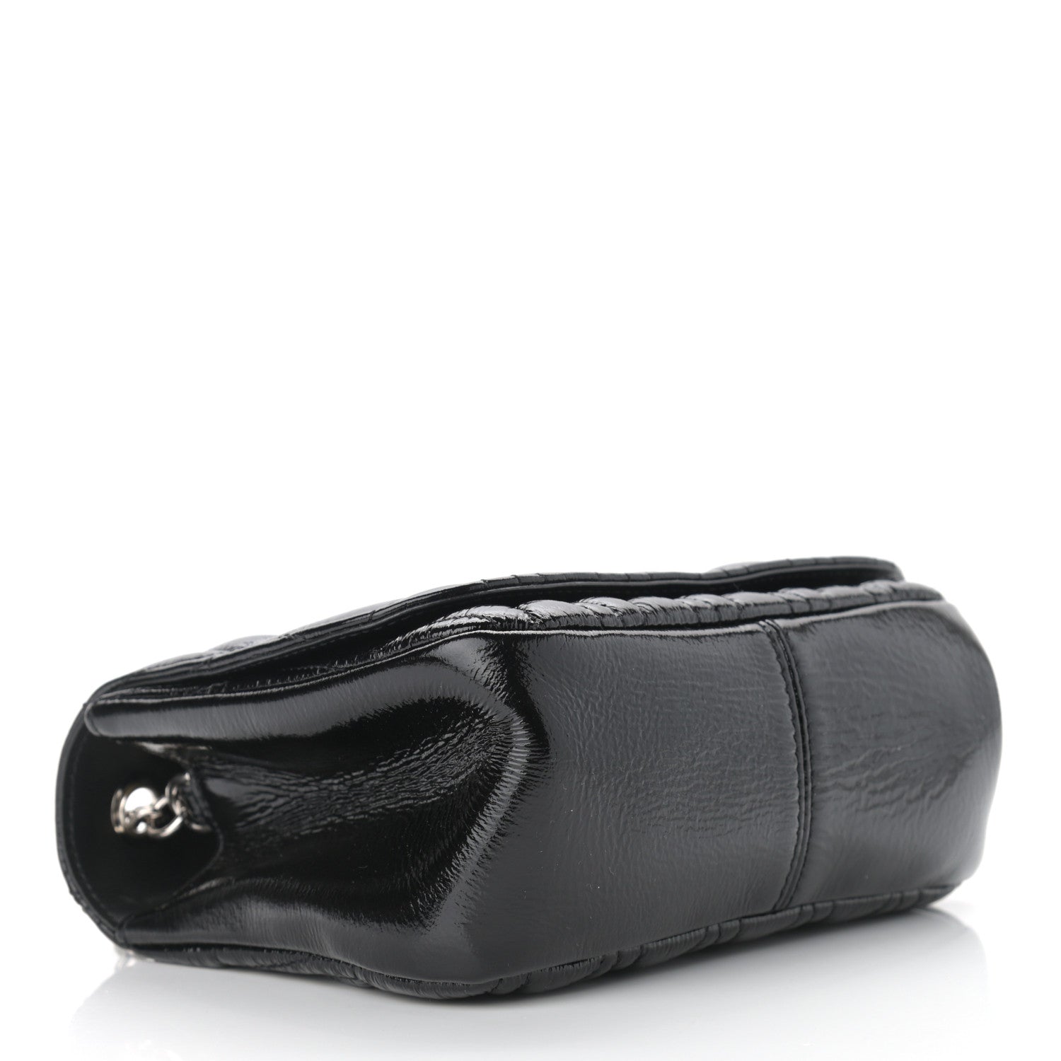 Versace Patent Nappa Quilted Virtus Shoulder Bag Black 4 of 10