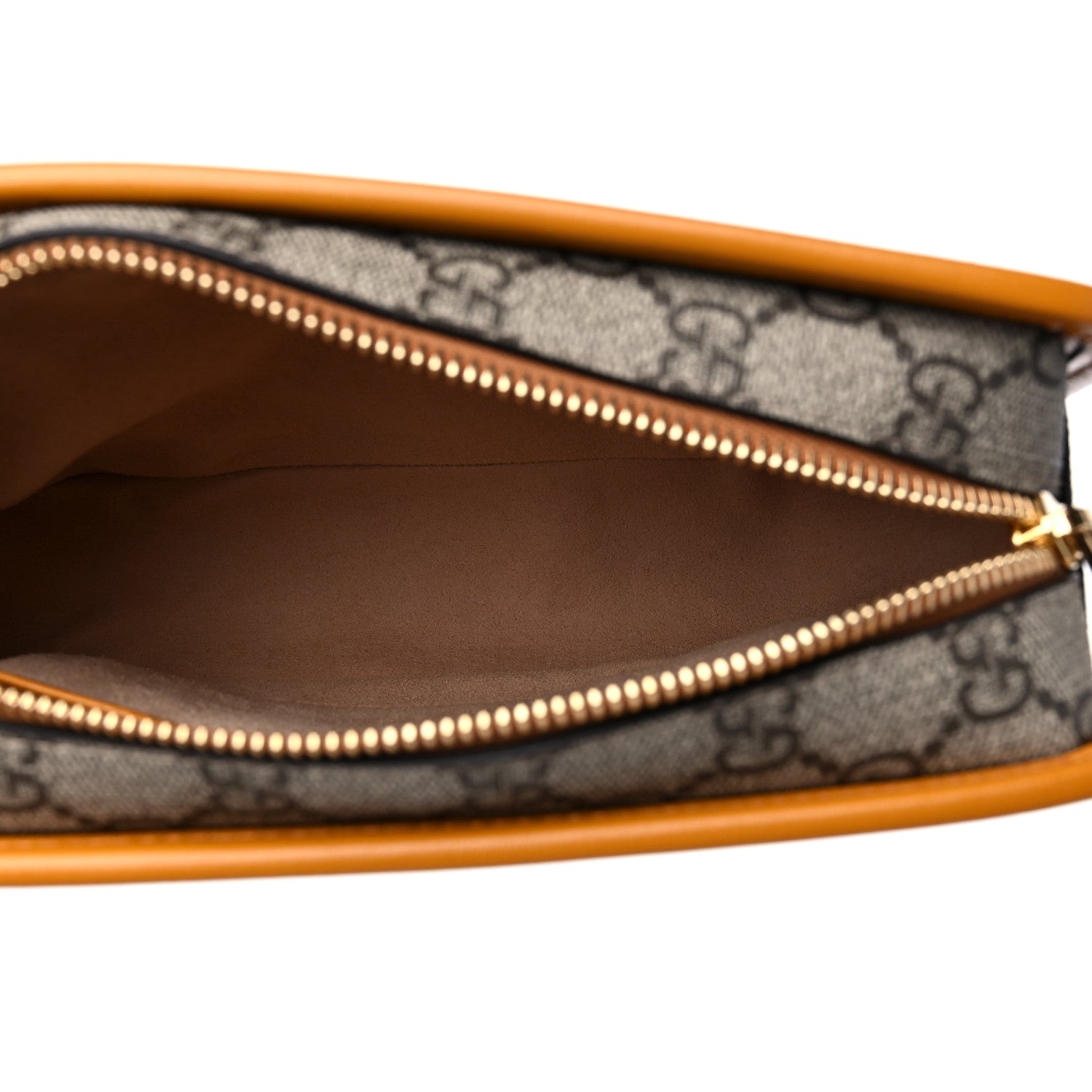 Gucci GG Supreme Monogram Textured Calfskin Retro Interlocking G Travel Pouch Beige Yellow 5 of 10