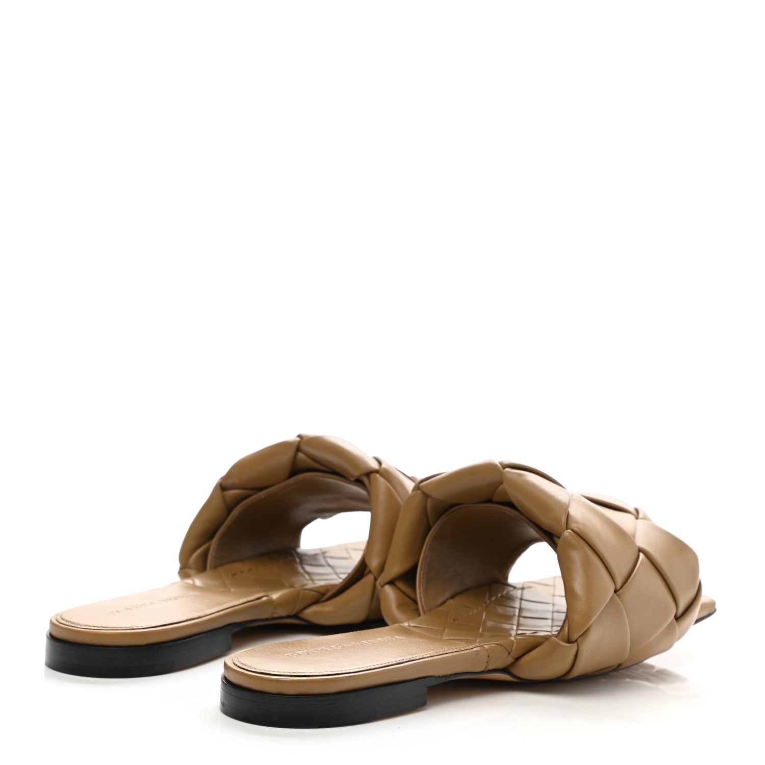 Bottega Veneta Nappa Maxi Intrecciato Lido Flat Sandals 38 Tan 4 of 9