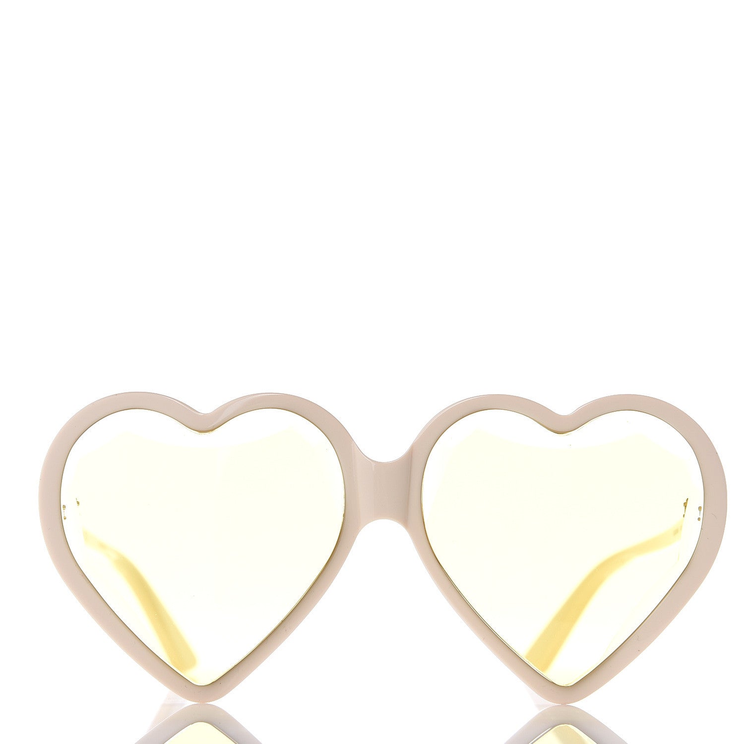 Gucci Hollywood Forever Heart Sunglasses GG0360S White Yellow 4 of 8