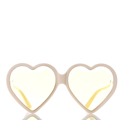 Gucci Hollywood Forever Heart Sunglasses GG0360S White Yellow 4 of 8