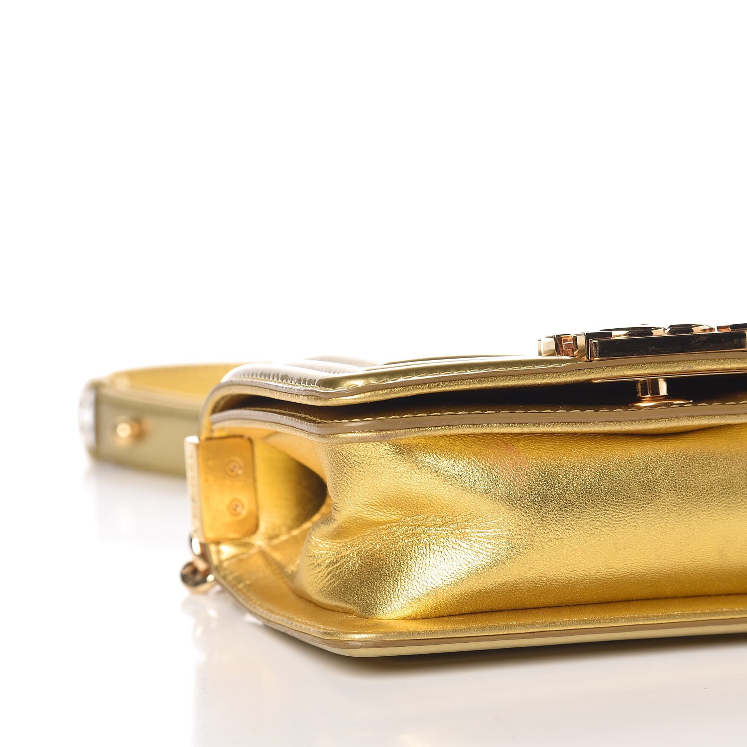 Chanel Metallic Patent Calfskin Quilted Mini Boy Flap Gold 8 of 10